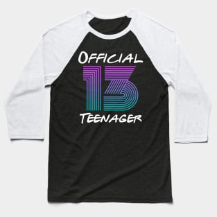 Vintage Official Teenager - 13th Birthday Gift Baseball T-Shirt